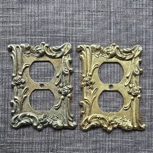 Vintage 60s Raised Ornate Flower Outlet Switch Cover plates From Charm N Style